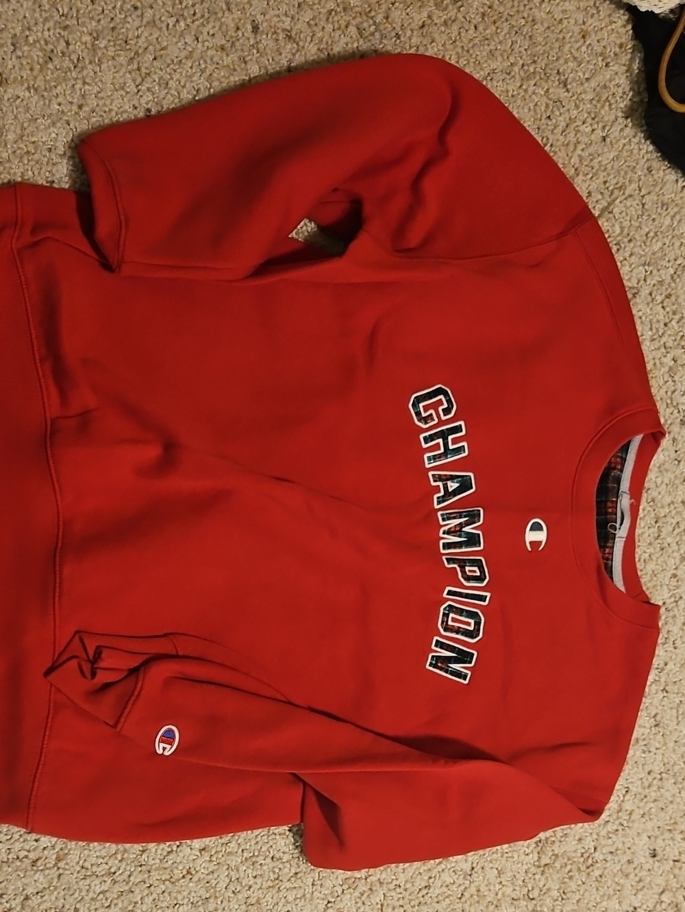 Champion Red Crewneck with Arch Logo
